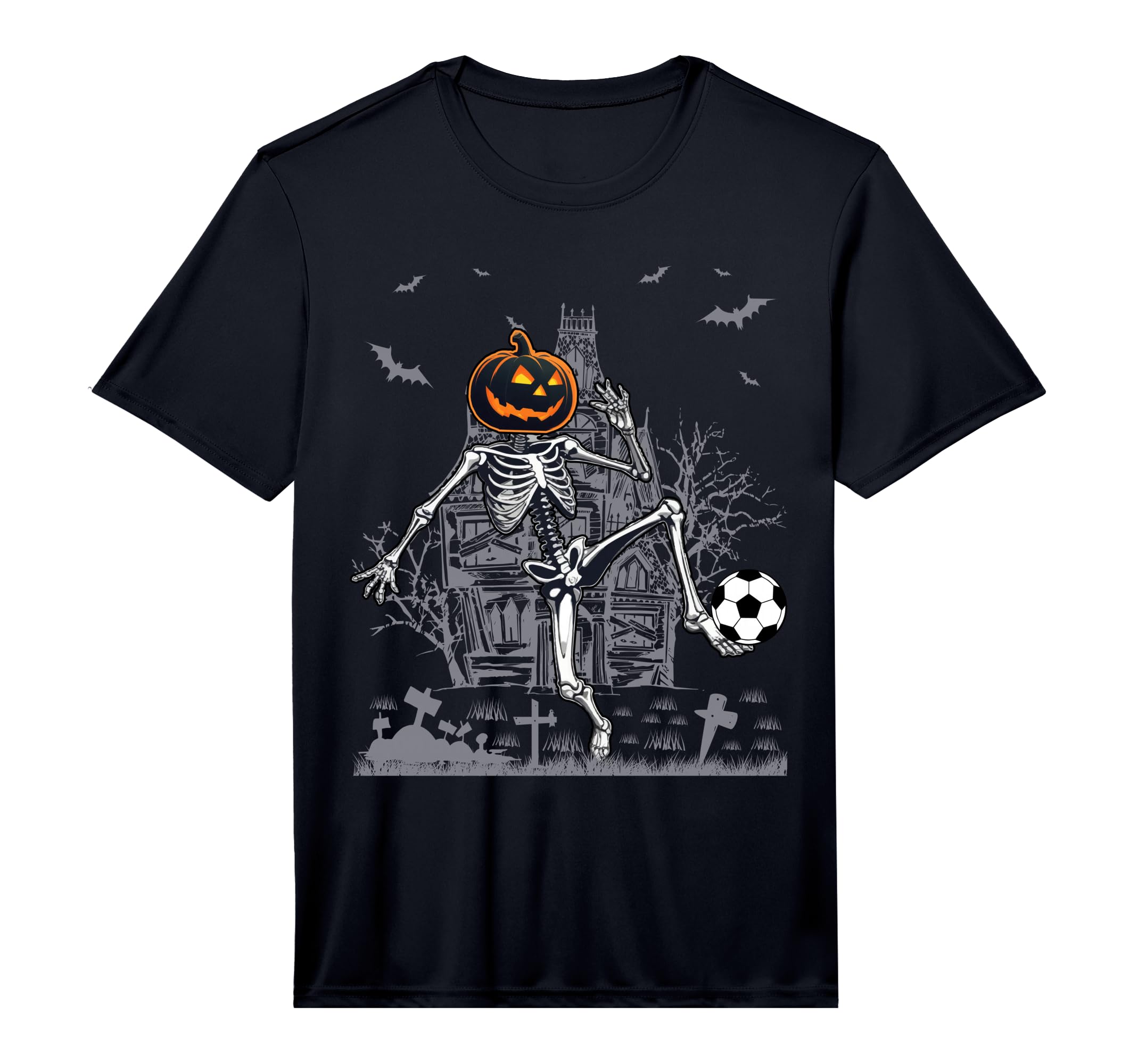 Soccer Skeleton Halloween Soccer T-Shirt - Streetwear Style for Adults