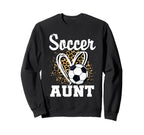 Soccer Aunt Leopard Heart Matching Sweatshirt - Minimalist Print Men Women