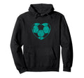 Soccer Ball Teal Heart Mom Fan Parent Hoodie - Fun Novelty Design Unisex