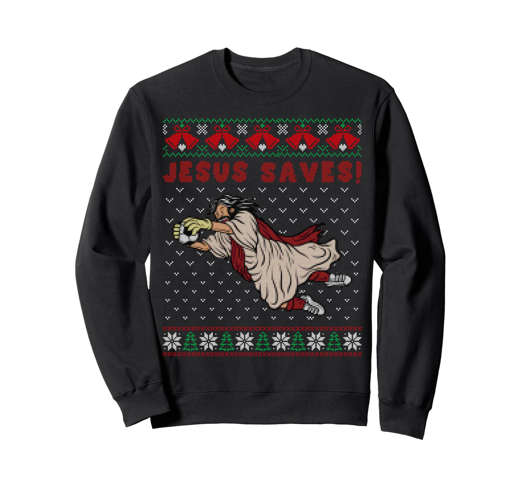 Jesus Saves Football Goalkeeper Sweatshirt - Fun Novelty Design Unisex