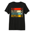 Soccer Lover Soccer Player Eat Sleep T-Shirt - Streetwear Style Men Women