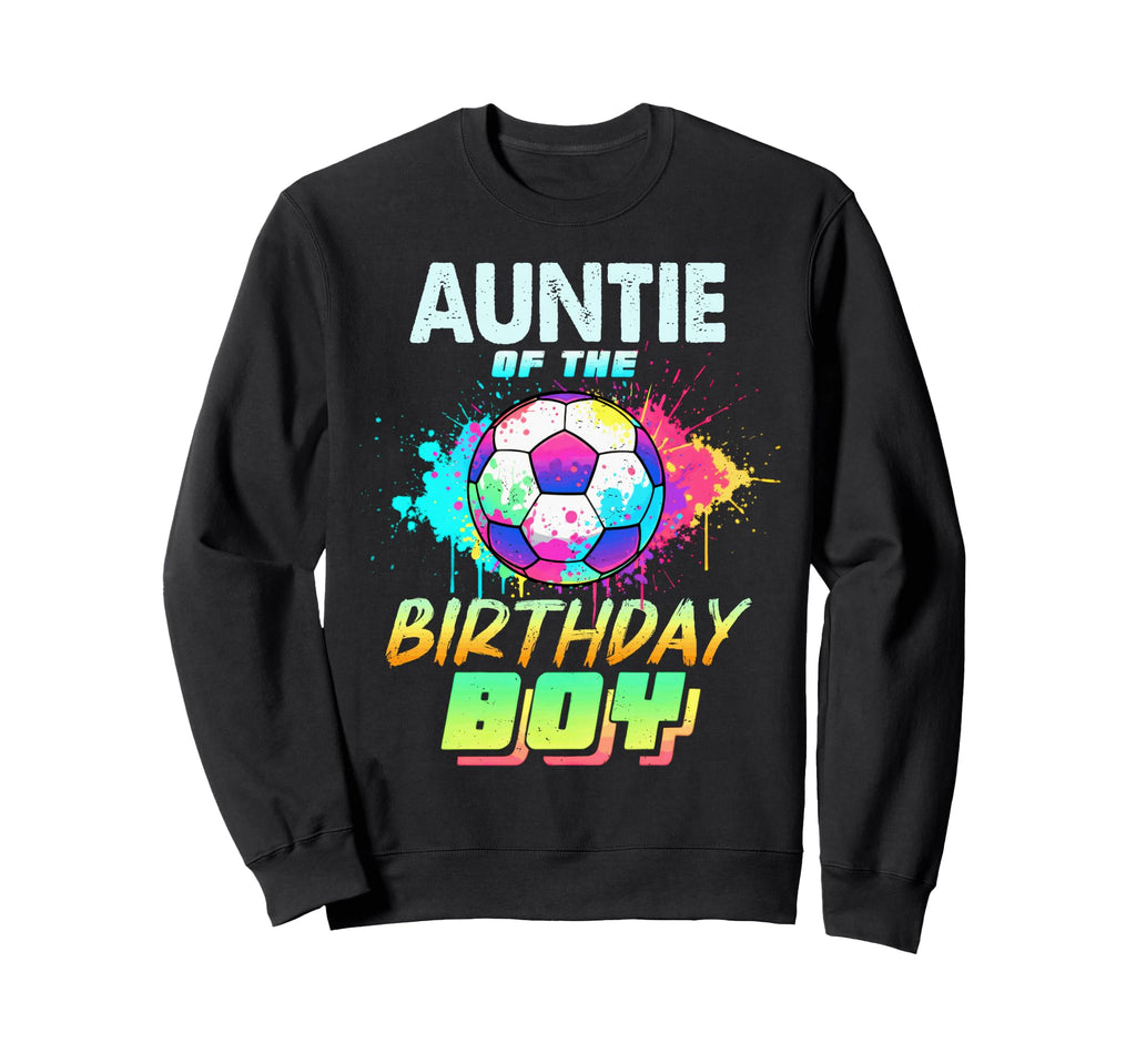 Auntie Birthday Soccer Ball Colorful Sweatshirt - Streetwear Style Unisex