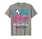 Gender Reveal Goals Or Bows Mawmaw T-Shirt - Fun Novelty Design for Adults