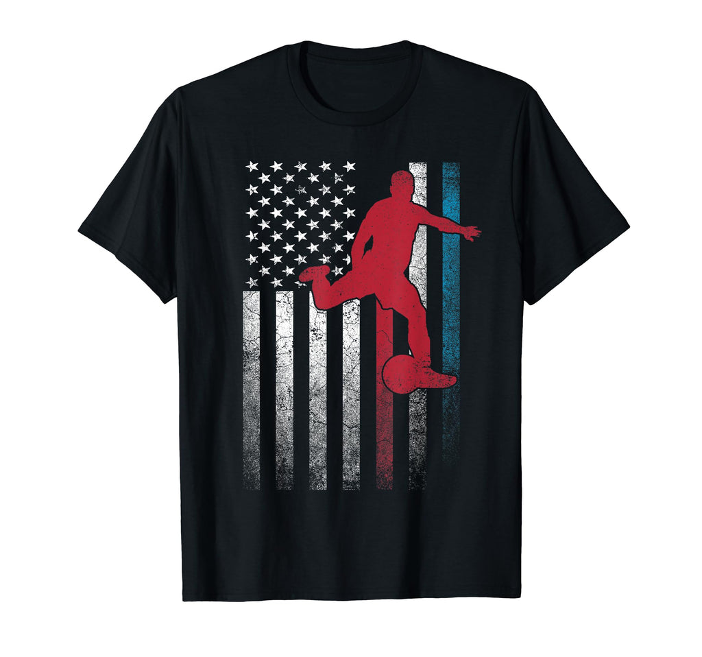 Ball Soccer 4Th July American Flag T-Shirt - Custom Art Print for Adults