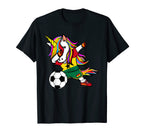 Unicorn Dabbing Unicorn Ghana Soccer T-Shirt - Fun Novelty Design Unisex
