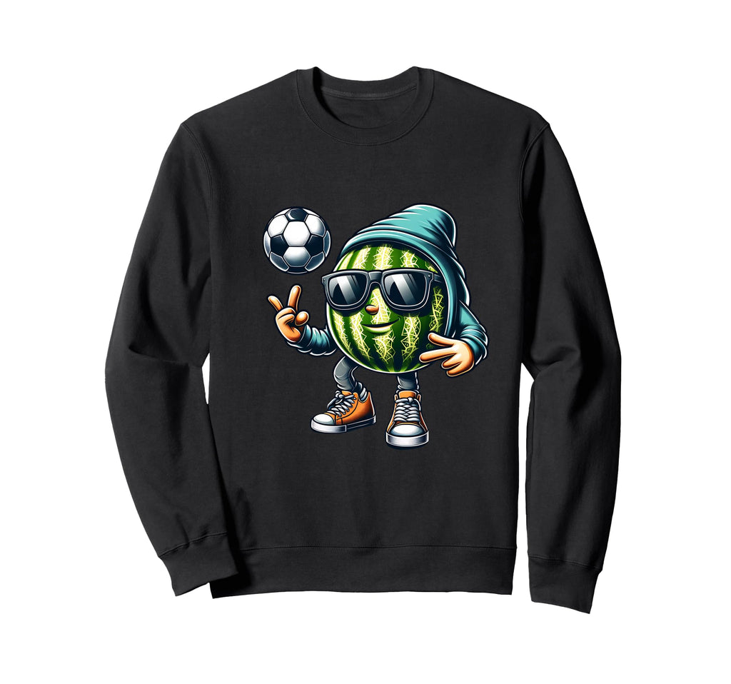 Soccer Melon Sunglasses Summer Vibes Sweatshirt - Graphic Print Men Women