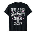 Just Who Loves Zebras And Soccer Gift T-Shirt - Minimalist Print Men Women