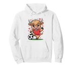 Kawaii Soccer Cow Just Who Loves Highland Hoodie - Unique Graphic Unisex