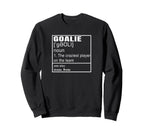 Goalkeeper Definition Soccer Sweatshirt - Minimalist Print for Adults