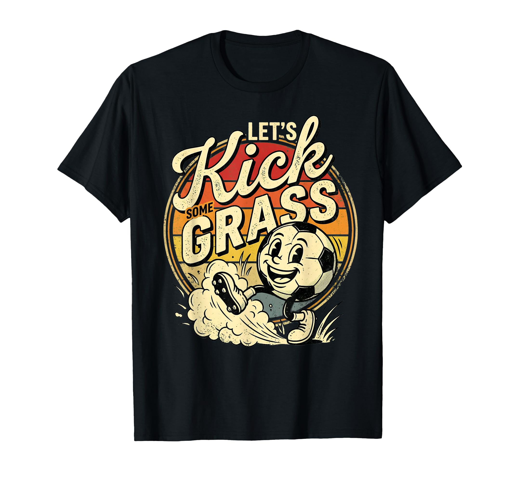 Funny Soccer Lets Kick Some Grass T-Shirt - Graphic Print for Adults