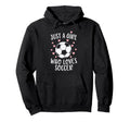 Just Soccer Heart Female Sport Lover Hoodie - Fun Novelty Design Unisex