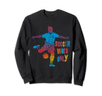 Vibrant Soccer Vibes Only Colorful Sweatshirt - Minimalist Print for Adults