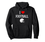I Love Football I Heart Football Funny Hoodie - Minimalist Print Men Women