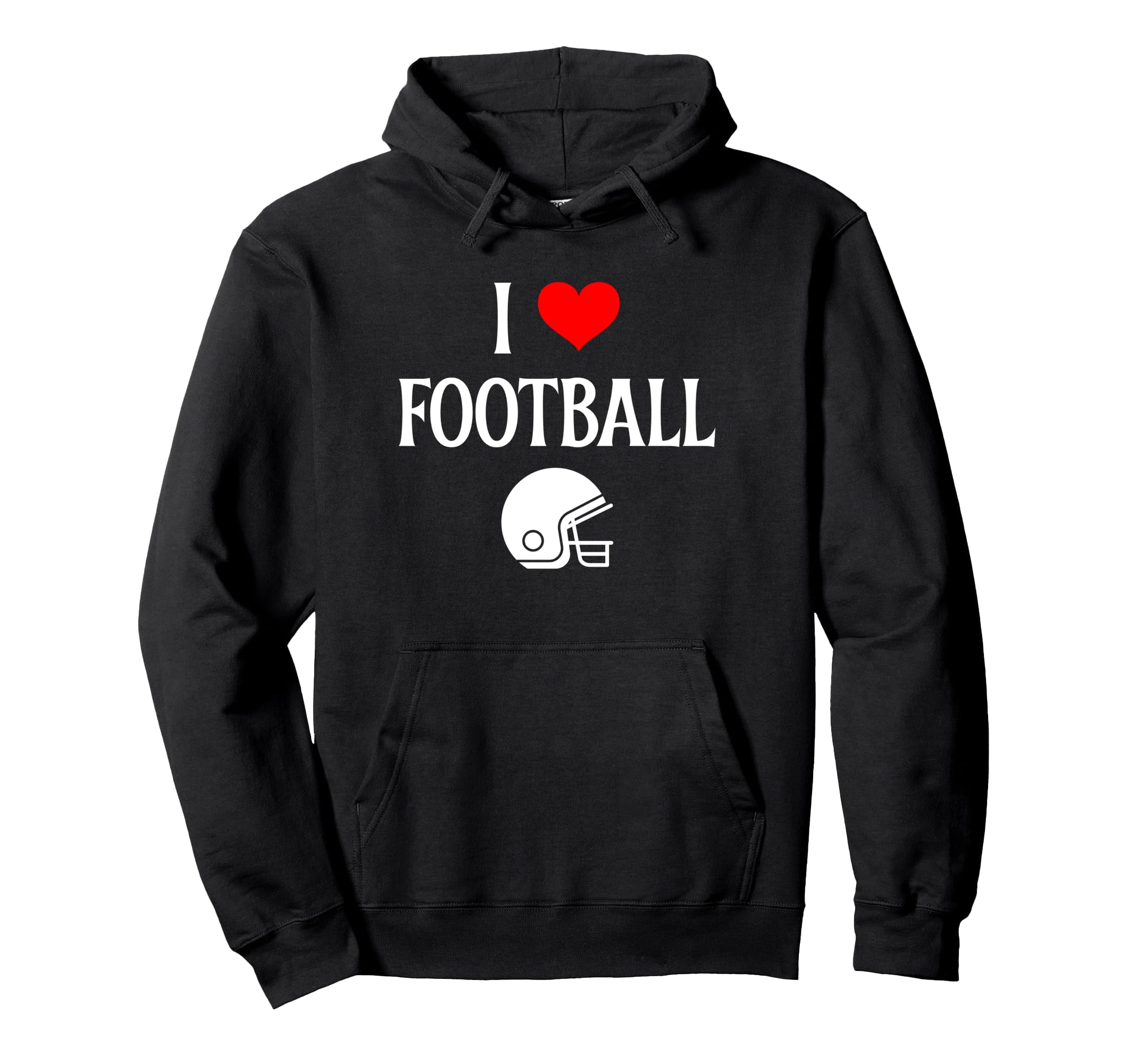 I Love Football I Heart Football Funny Hoodie - Minimalist Print Men Women