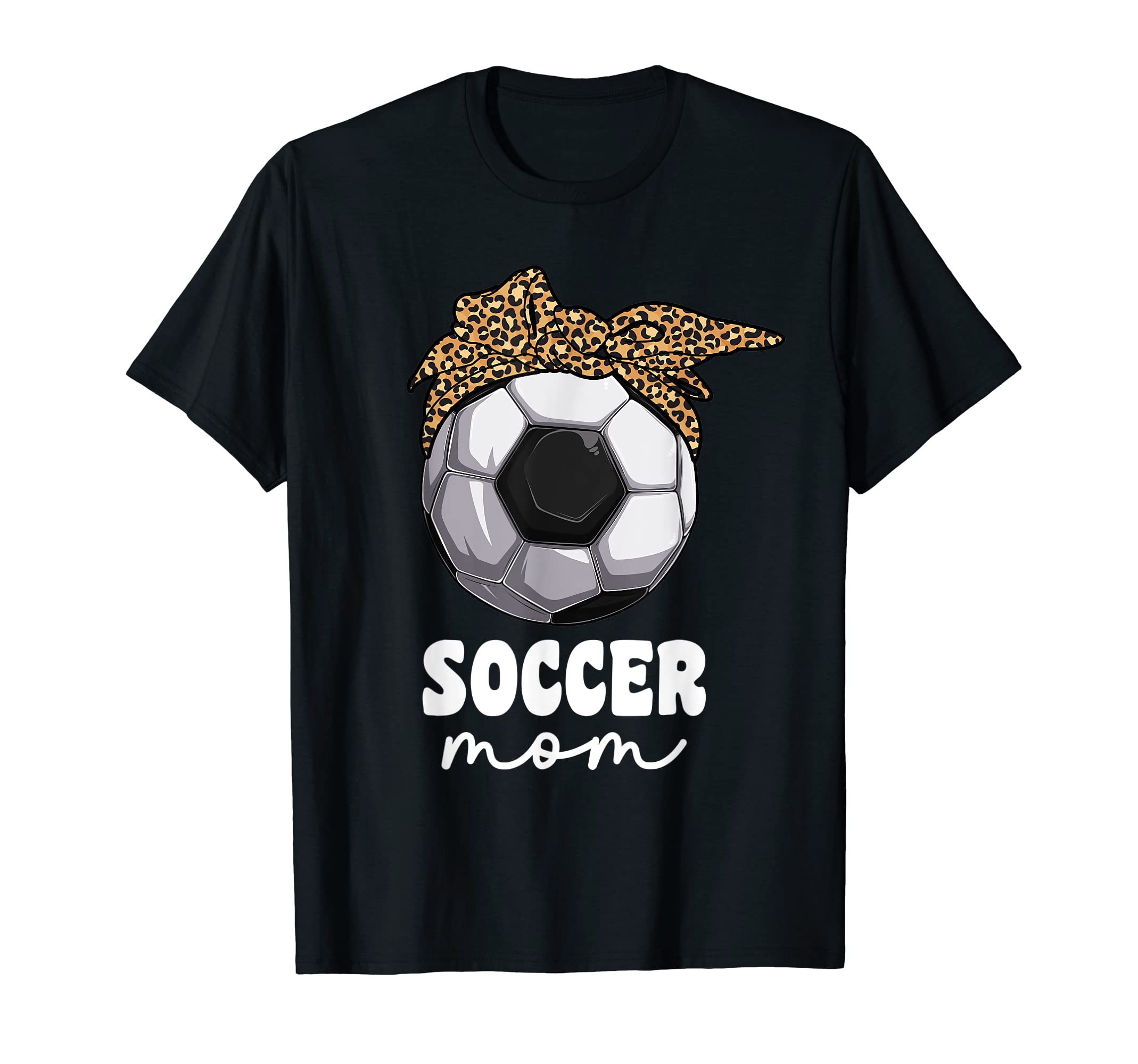 Proud Soccer Mom Mama Leopard T-Shirt - Fun Novelty Design for Adults