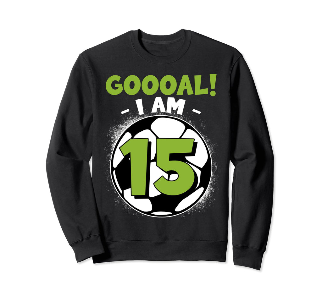 15 Year Old Birthday Soccer Sweatshirt - Custom Art Print for Adults