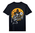Soccer Skeleton Halloween Soccer T-Shirt - Minimalist Print Unisex