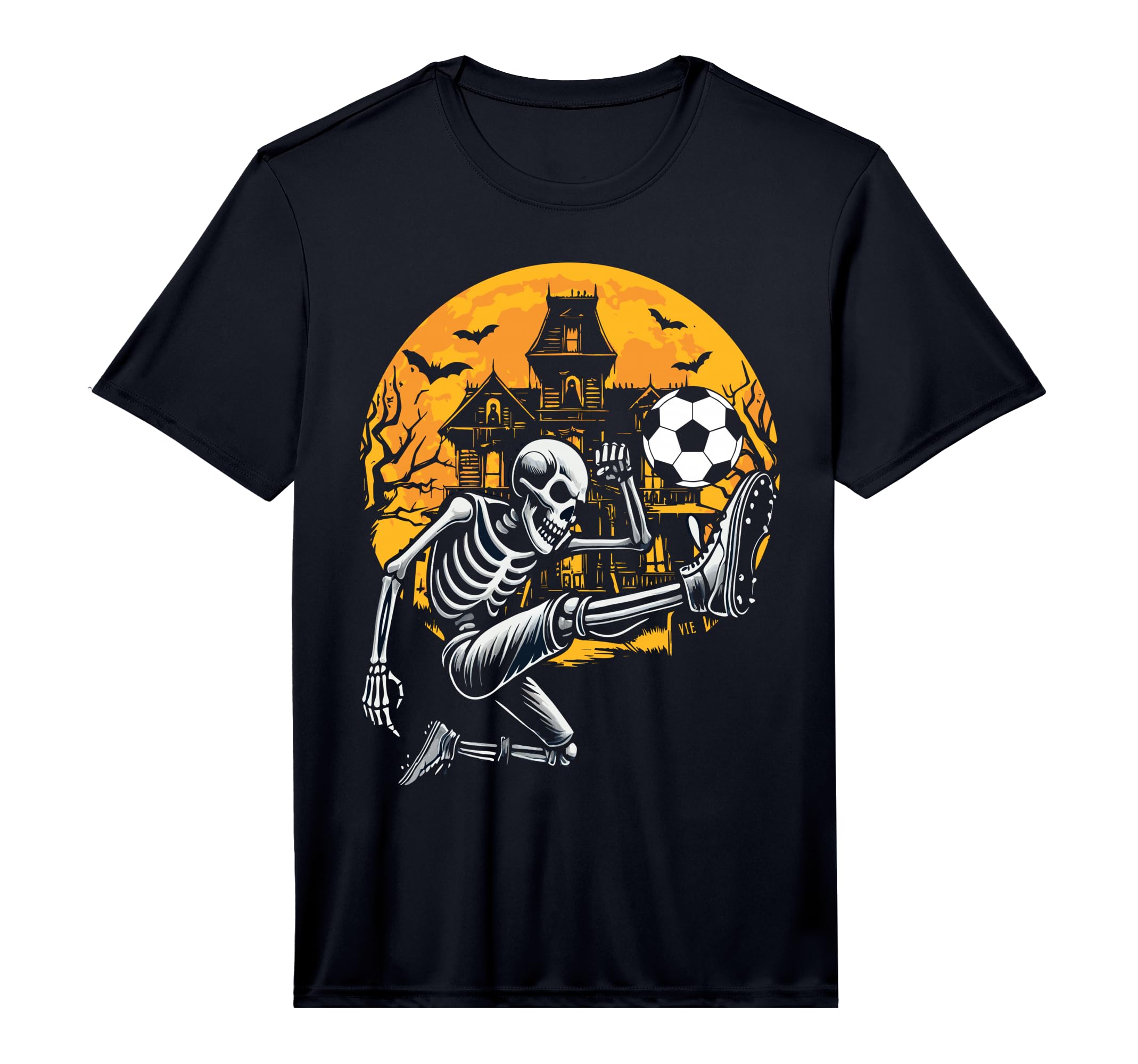 Soccer Skeleton Halloween Soccer T-Shirt - Minimalist Print Unisex