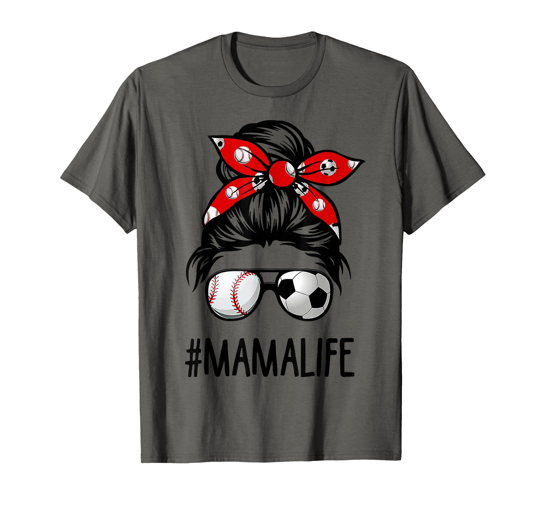 Classy Mama Life Soccer Messy Bun T-Shirt - Graphic Print Men Women