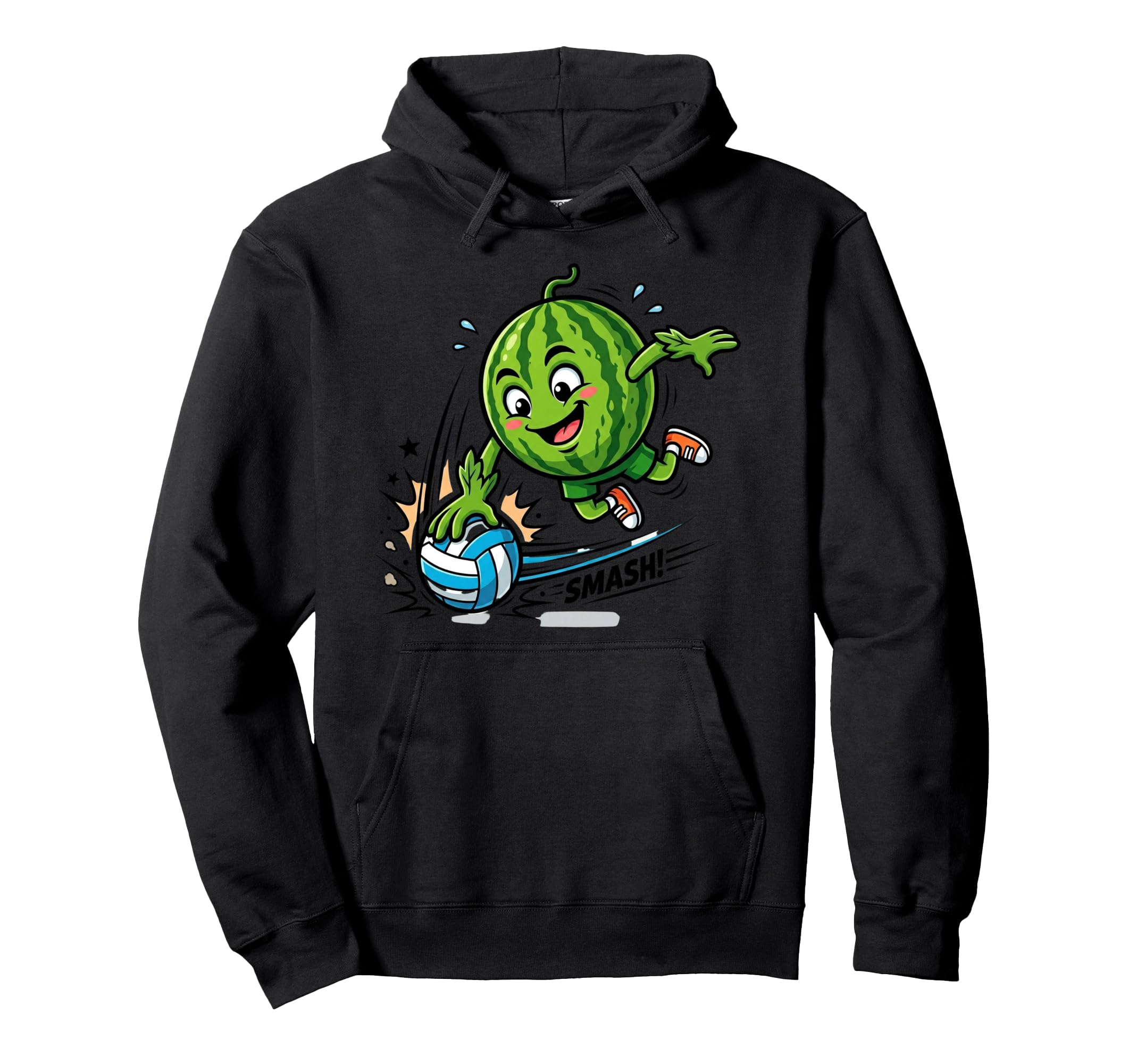 Watermelon Soccer Player Number 7 Hoodie - Minimalist Print for Adults