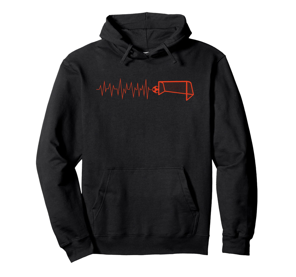 Funny Soccer Heartbeat Ecg Hoodie - Casual Everyday Wear Men Women