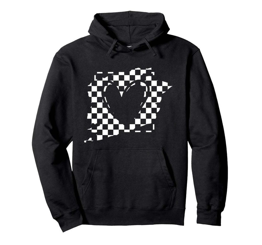 Dirt Track Racing Drag Racing Checkered Hoodie - Fun Novelty Design Unisex