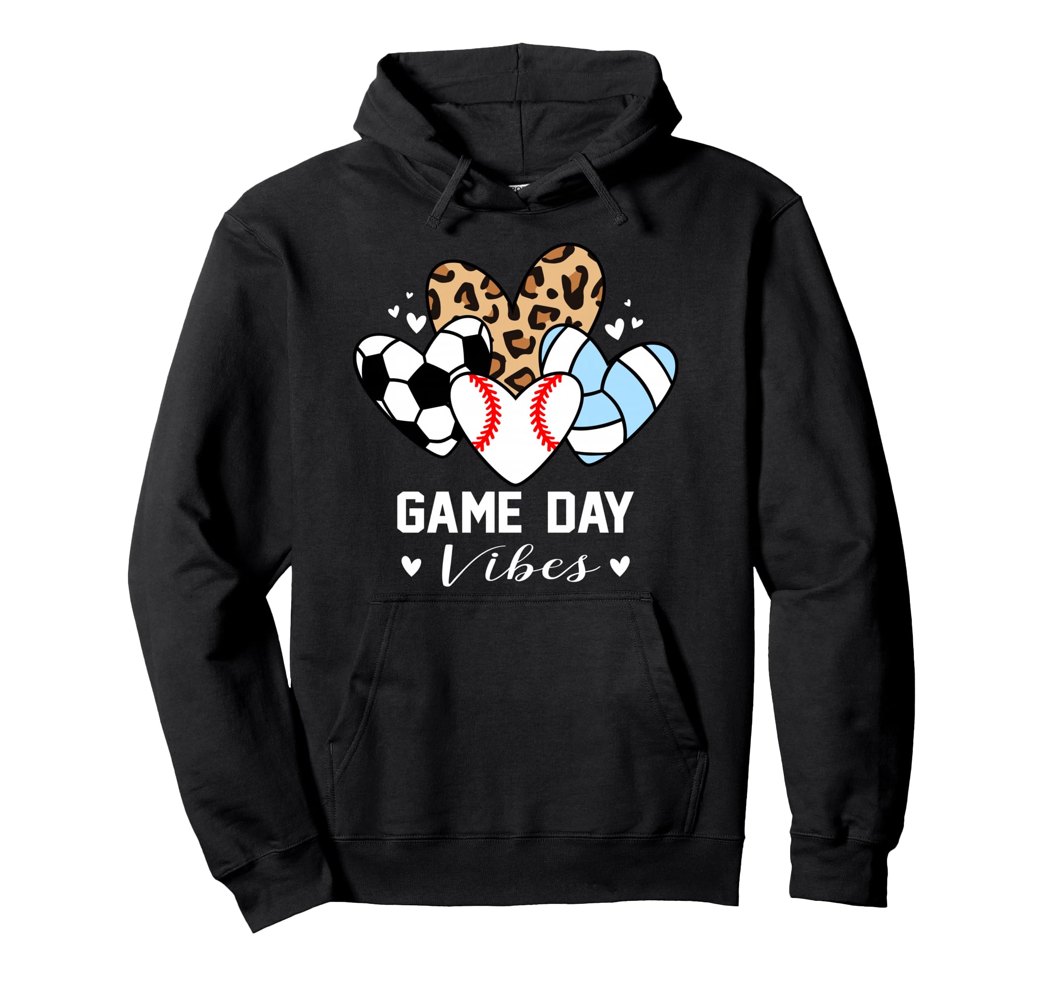 Game Day Vibes Funny Baseball Volleyball Hoodie - Trendy Graphic Unisex