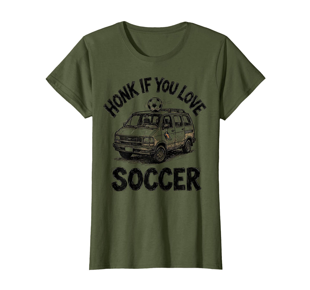 Honk If You Love Soccer Fun Soccer Mom T-Shirt - Novelty Apparel for Adults