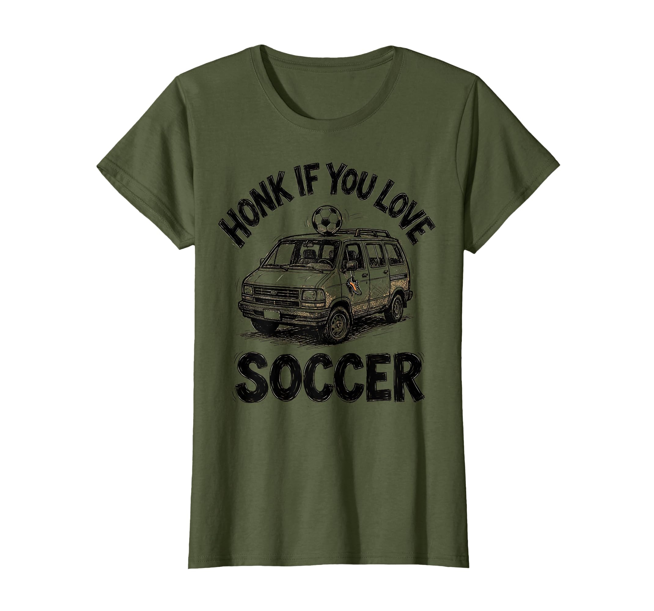 Honk If You Love Soccer Fun Soccer Mom T-Shirt - Novelty Apparel for Adults