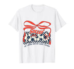 Soccer Mom Game Day Checkered Coquette Bow T-Shirt - Trendy Graphic Unisex