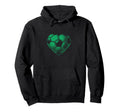 Soccer Ball Green Color Heart Mom Fan Parent Hoodie - Graphic Print Unisex