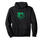 Soccer Ball Green Color Heart Mom Fan Parent Hoodie - Graphic Print Unisex