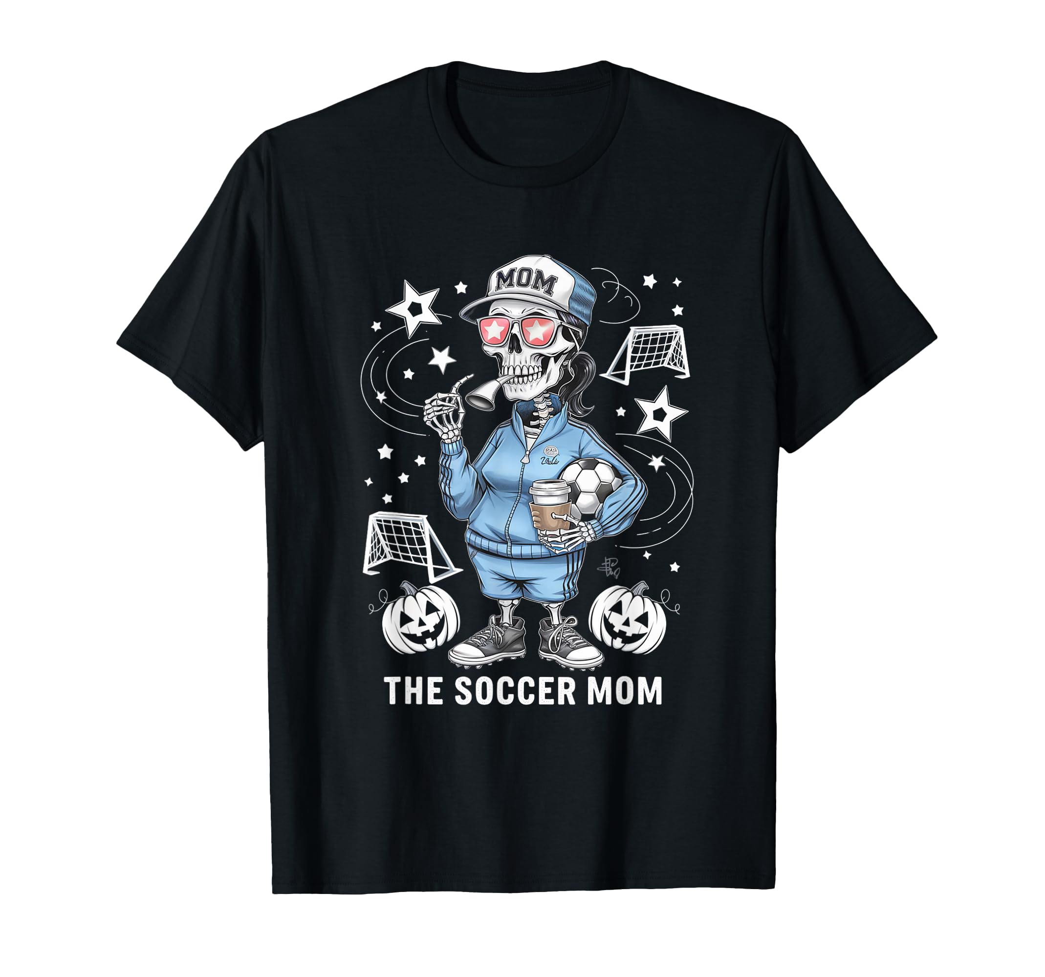 Soccer Mom Skeletton Halloween Soccer T-Shirt - Unique Graphic Men Women