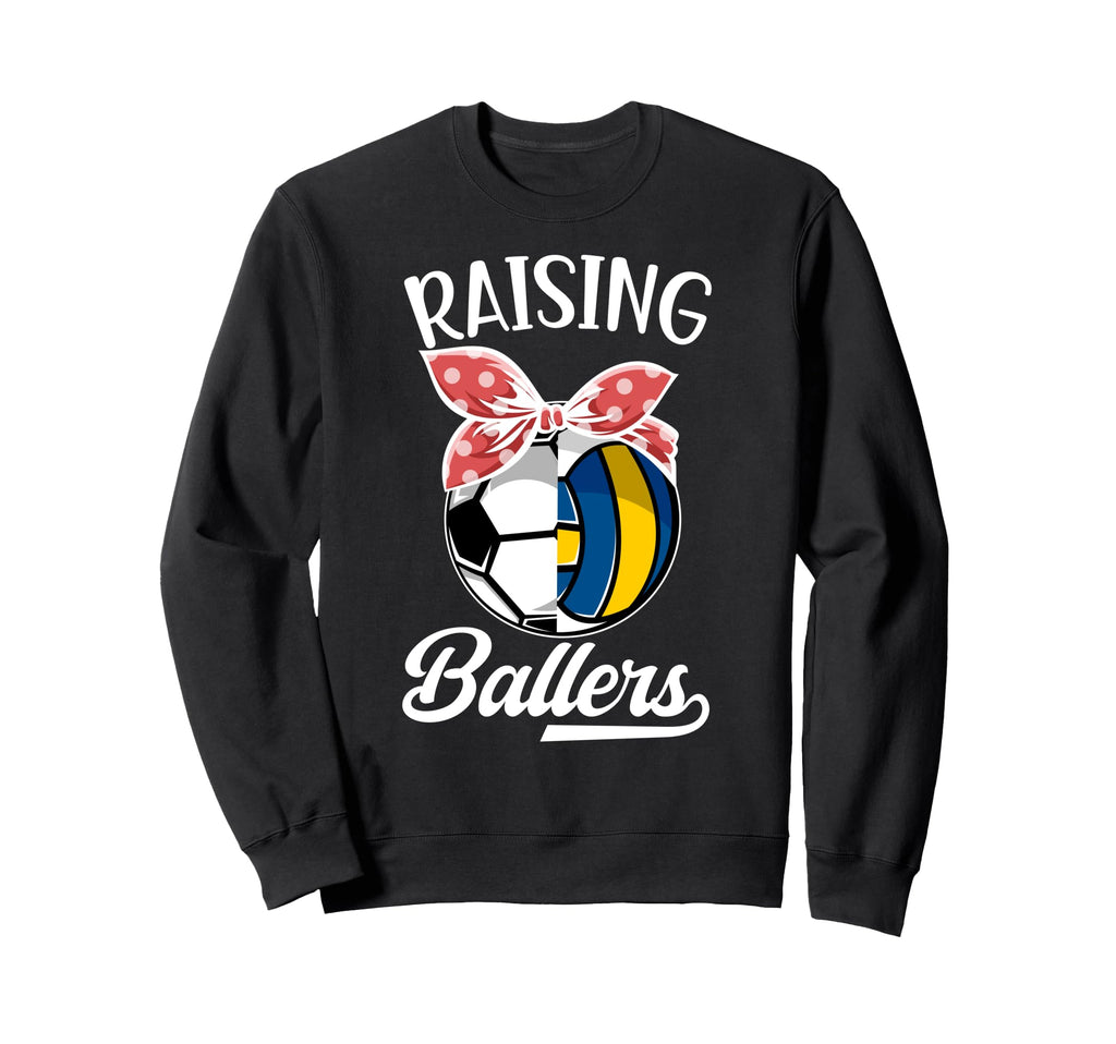 Raising Ballers Volleyball Soccer Sweatshirt - Aesthetic Graphic Unisex