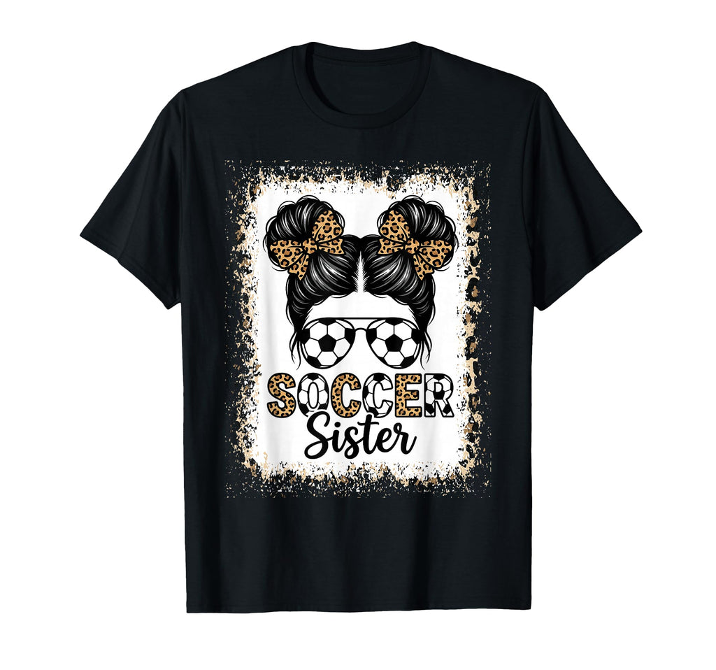 Soccer Sister Leopard Bun Player T-Shirt - Streetwear Style for Adults