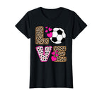 Love Soccer Leopard Soccer T-Shirt - Novelty Apparel Men Women