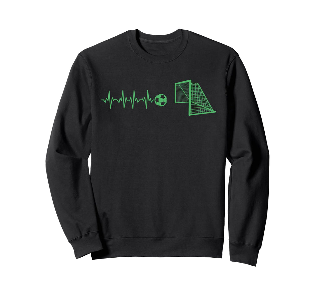 Funny Soccer Heartbeat Ecg Sweatshirt - Minimalist Print for Adults