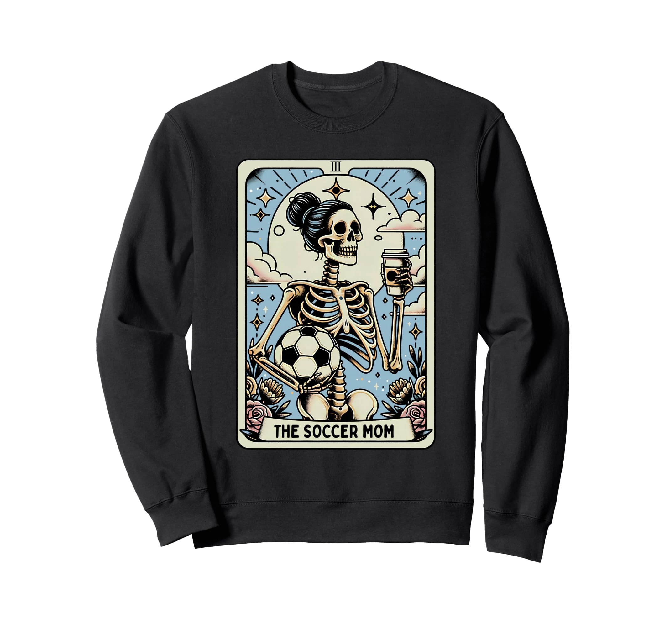 Soccer Mom Tarot Card Funny Sweatshirt - Minimalist Print for Adults