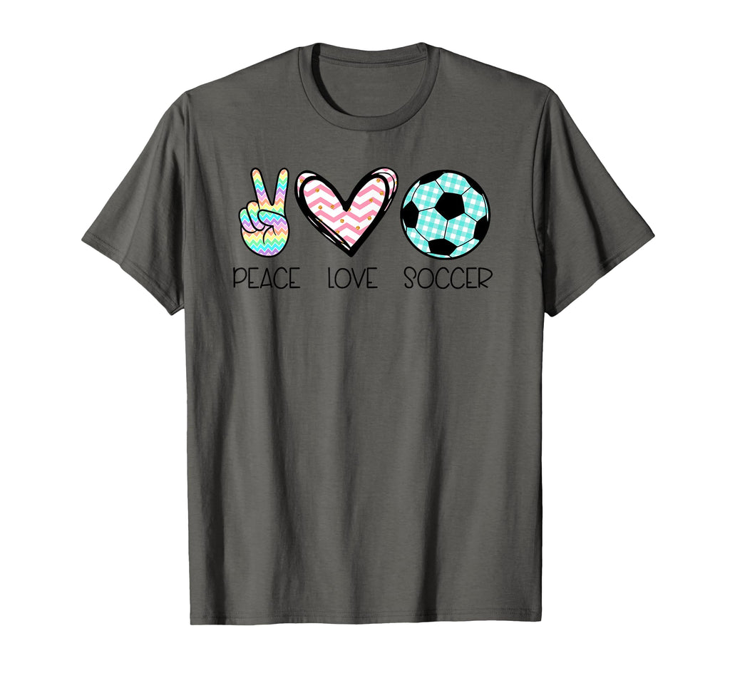 Peace Love Soccer Teen T-Shirt - Minimalist Print Unisex