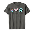 Peace Love Soccer Teen T-Shirt - Minimalist Print Unisex