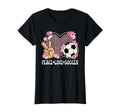 Peace Love Soccer Lover Leopard Soccer T-Shirt - Unique Graphic Men Women