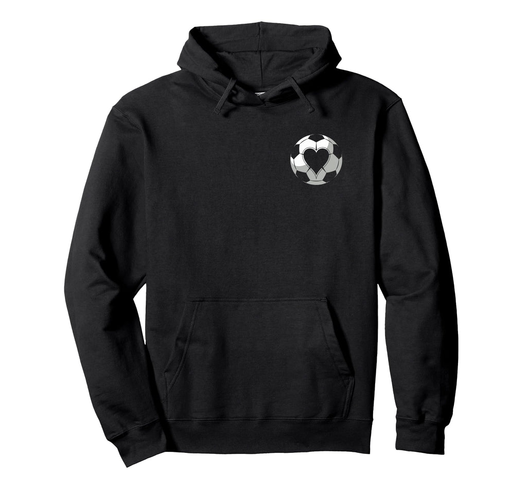 Soccer Love Heart Hoodie - Trendy Graphic for Adults