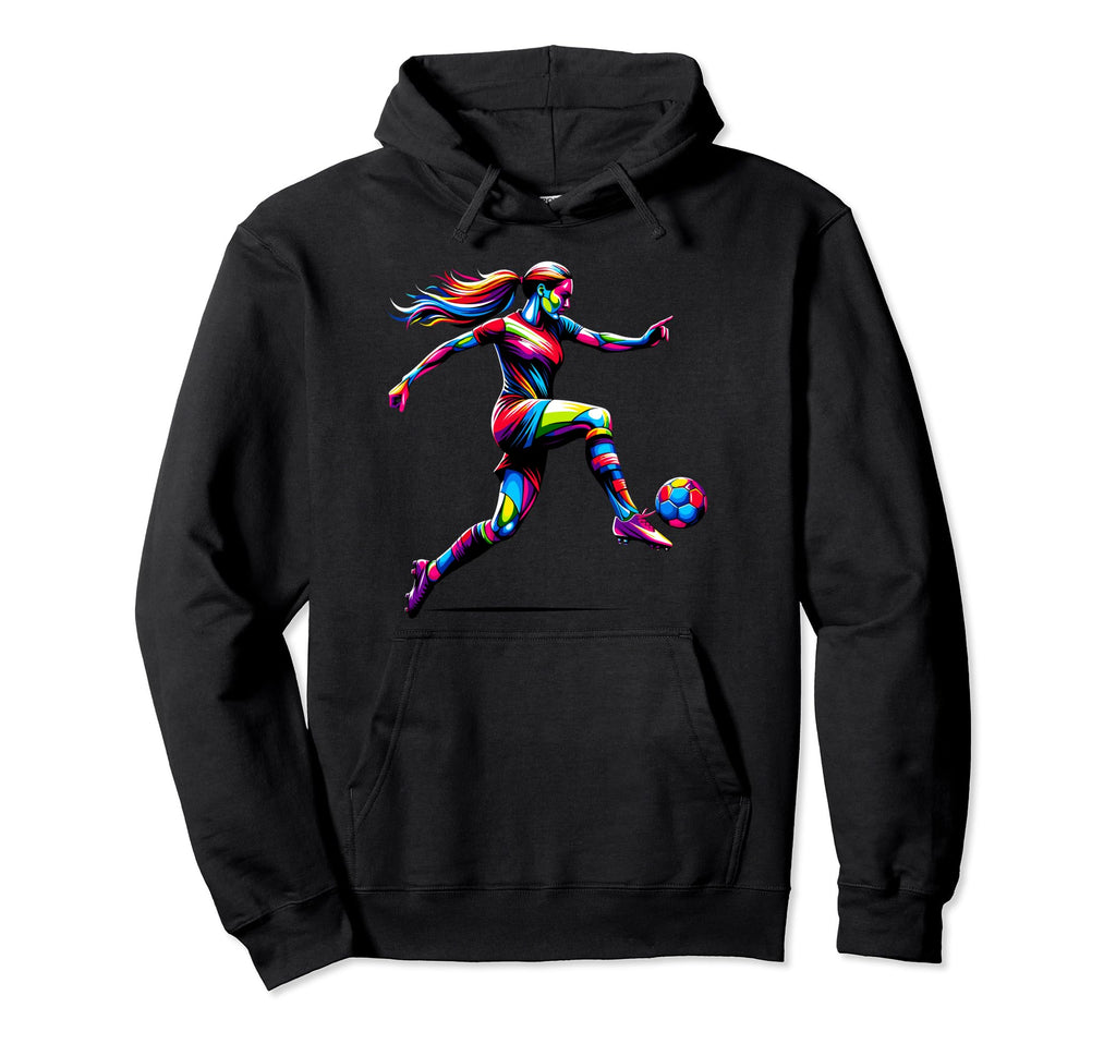 Colorful Pop Art Soccer Sport Player Hoodie - Novelty Apparel Unisex
