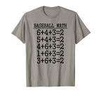 6 4 3 2 Baseball Math Softball Game T-Shirt - Novelty Apparel for Adults