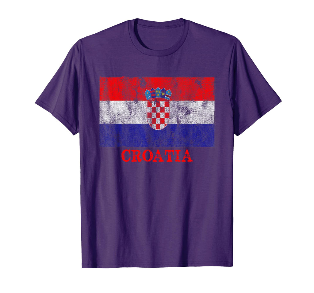Croatia Flag Distressed Croatia T-Shirt - Minimalist Print for Adults