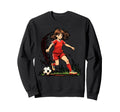 Soccer Player Kicking Ball Sports Sweatshirt - Aesthetic Graphic Men Women