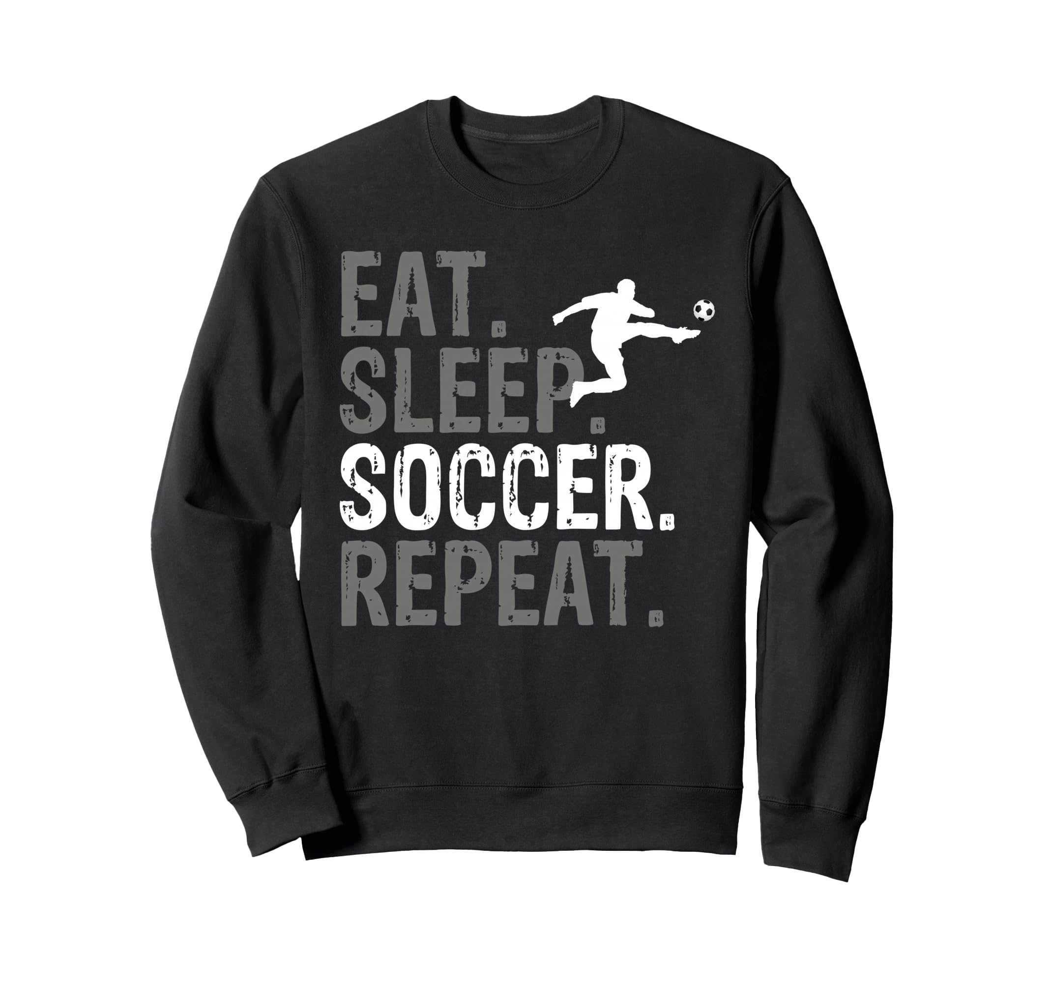 Eat Sleep Soccer Repeat Soccer Sweatshirt - Trendy Graphic Unisex