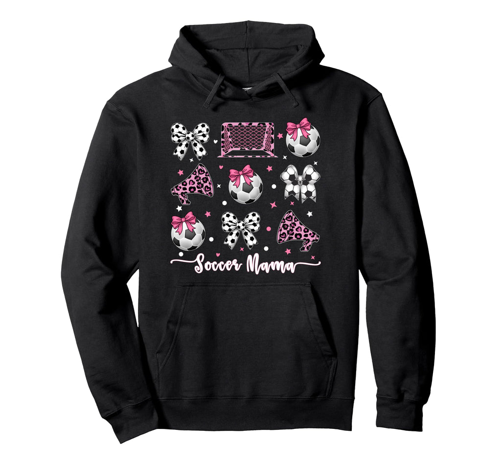 Coquette Bow Soccer Mom Mothers Hoodie - Casual Everyday Wear for Adults