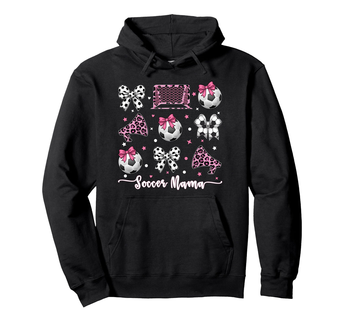Coquette Bow Soccer Mom Mothers Hoodie - Casual Everyday Wear for Adults