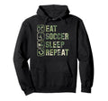 Eat Soccer Sleep Repeat Simple Basic Hoodie - Unique Graphic for Adults